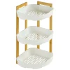 5 FIVE SIMPLY SMART - 5five - étagère d angle "naturéo" 3 niveaux en bambou blanc 29x22cm