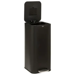 5 FIVE SIMPLY SMART - 5five - poubelle "delta" en métal noir 30l