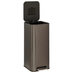5 FIVE SIMPLY SMART - 5five - poubelle "delta" en métal noir 30l