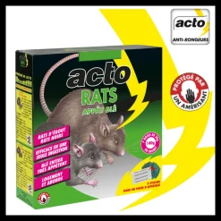 ACTO - Acto rats appât blé - 7 x 20 grs - solution efficace contre rats noirs et rats