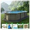 ALTANKA - Piscine en bois nemo 7,3x3,97 - h.1,45 m cadre en métal, sans dalle béton - bas7305ospu+sza - altanka