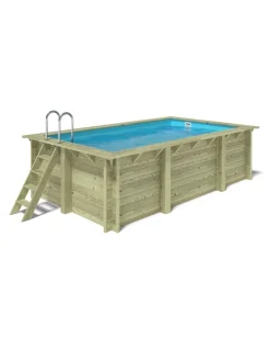 ALTANKA - Piscine en bois aqua 4,65x2,85 - h.1,24 m cadre en métal, sans dalle béton - bas7306ospu - altanka