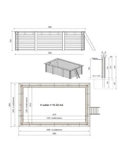 ALTANKA - Piscine en bois aqua 4,65x2,85 - h.1,24 m cadre en métal, sans dalle béton - bas7306ospu - altanka