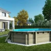 ALTANKA - Piscine en bois 6,57x4,07 - h.1,20 m fixations à sceller - bas748ospi+sza - altanka