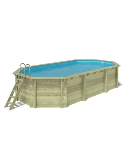 ALTANKA - Piscine en bois nemo 7,3x3,97 - h.1,45 m fixations à sceller - bas7305ospi - altanka