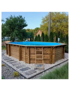 ALTANKA - Piscine en bois nemo 7,3x3,97 - h.1,45 m fixations à sceller - bas7305ospi - altanka