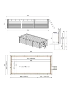 ALTANKA - Piscine en bois aqua 6,1x2,85 - h.1,31 m cadre en métal, sans dalle béton - bas7307ospu - altanka