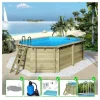 ALTANKA - Piscine en bois nemo 5,79x3,49 - h.1,45 m fixations à visser - bas7304ospl - altanka