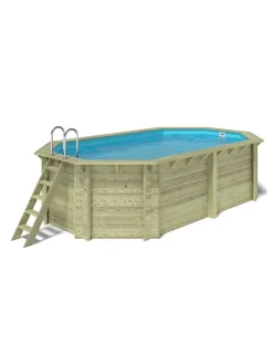 ALTANKA - Piscine en bois nemo 5,79x3,49 - h.1,45 m fixations à visser - bas7304ospl - altanka