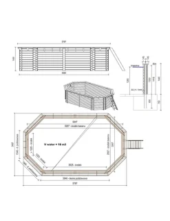 ALTANKA - Piscine en bois nemo 5,79x3,49 - h.1,45 m fixations à visser - bas7304ospl - altanka