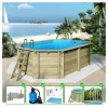 ALTANKA - Piscine en bois nemo 5,79x3,49 - h.1,45 m fixations à sceller - bas7304ospi - altanka