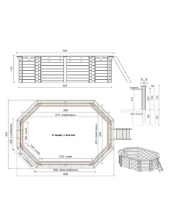 ALTANKA - Piscine en bois nemo 4,3x3 - h.1,18 m fixations à visser - bas7302ospl+sza - altanka