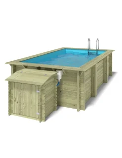 ALTANKA - Piscine en bois aqua 4,65x2,85 - h.1,24 m cadre en métal, sans dalle béton - bas7306ospu+sza - altanka