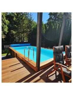 ALTANKA - Piscine en bois aqua 4,65x2,85 - h.1,24 m cadre en métal, sans dalle béton - bas7306ospu+sza - altanka
