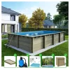 ALTANKA - Piscine en bois aqua 8,5x4,35 - h.1,45 m cadre en métal, sans dalle béton - bas7309ospu+sza - altanka