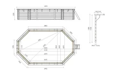 ALTANKA - Piscine en bois 6,57x4,07 - h.1,20 m fixations à visser - bas748ospl - altanka