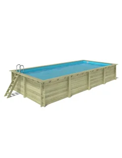 ALTANKA - Piscine en bois aqua 8,5x4,35 - h.1,45 m fixations à visser - bas7309ospl - altanka