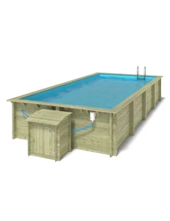 ALTANKA - Piscine en bois aqua 8,5x4,35 - h.1,45 m fixations à visser - bas7309ospl+sza - altanka