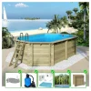 ALTANKA - Piscine en bois nemo 5,79x3,49 - h.1,45 m fixations à visser - bas7304ospl+sza - altanka