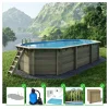 ALTANKA - Piscine en bois nemo 7,3x3,97 - h.1,45 m fixations à visser - bas7305ospl+sza - altanka