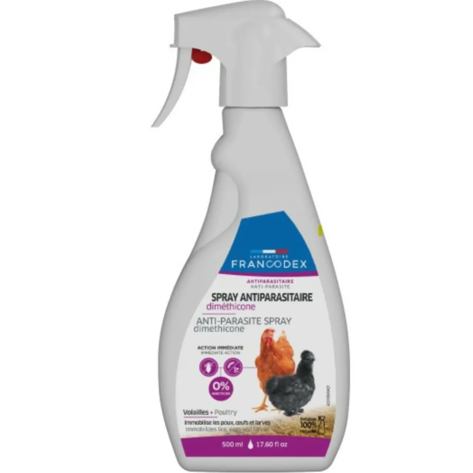 ANIMALLPARADISE - Spray antiparasitaire diméthicone 500 ml pour volailles