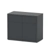 AQUATLANTIS - Meuble d'aquarium avec 2 portes Sublime 100 Gris L.100xP.50xH.83cm