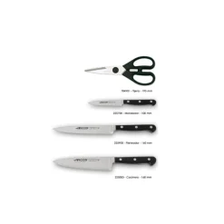 Arcos bloc de 3 couteaux + 1 ciseaux en acier inoxydable - 228700