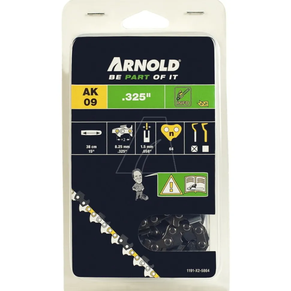 ARNOLD - Chaîne de tronçonneuse 325"/1,5 mm - 64 maillons d’entraîneurs