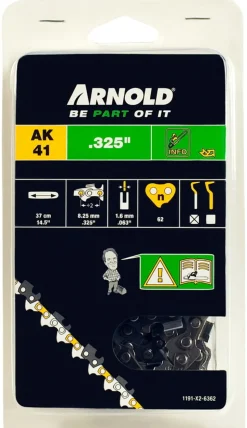 ARNOLD - Chaîne de tronçonneuse 325"/1,6 mm - 62 maillons d’entraineurs