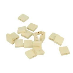 ARTEMIO - 30 perles en bois carrées 15 x 5 mm