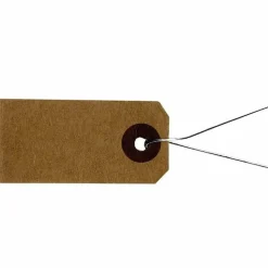 ARTEMIO - 100 étiquettes kraft 4 x 2 cm avec fil métallique