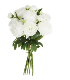 ATMOSPHERA - Bouquet de fleurs artificielles 13 pivoines blanches d. 29 x h. 50 cm