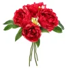 ATMOSPHERA - Bouquet de fleurs artificielles 4 pivoines prune d. 25 x h. 30 cm
