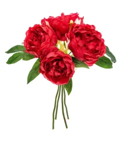 ATMOSPHERA - Bouquet de fleurs artificielles 4 pivoines prune d. 25 x h. 30 cm