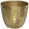 ATMOSPHERA - Cache-pot en métal doré martelé d. 18 x h. 16 cm