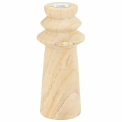ATMOSPHERA - Duo de bougeoirs en bois - beige