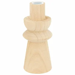ATMOSPHERA - Duo de bougeoirs en bois - beige