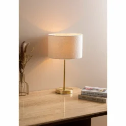 ATMOSPHERA - Lampe droite en bouclette - h. 49 cm - or