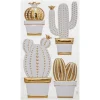 ATMOSPHERA CREATEUR D'INTERIEUR - Sticker 3d "cactus" - blanc - 24x41 cm
