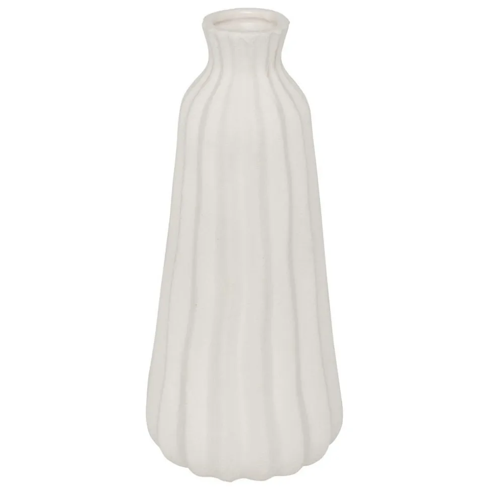 ATMOSPHERA CREATEUR D'INTERIEUR - Vase strié "fernan" céramique blanc h30cm