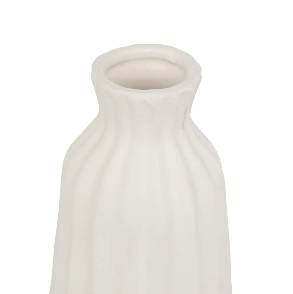 ATMOSPHERA CREATEUR D'INTERIEUR - Vase strié "fernan" céramique blanc h30cm