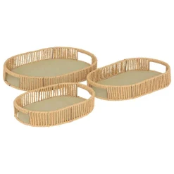 ATMOSPHERA CREATEUR D'INTERIEUR - 3 plateaux "ali" beige 39x28x5,7cm