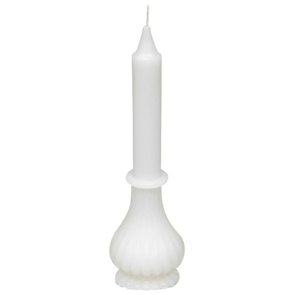 ATMOSPHERA CREATEUR D'INTERIEUR - Coffret 3 bougies little cottage blanc et rose h19cm