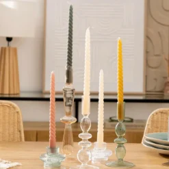 ATMOSPHERA CREATEUR D'INTERIEUR - 4 bougie-bâtons "twist many" vert 180g