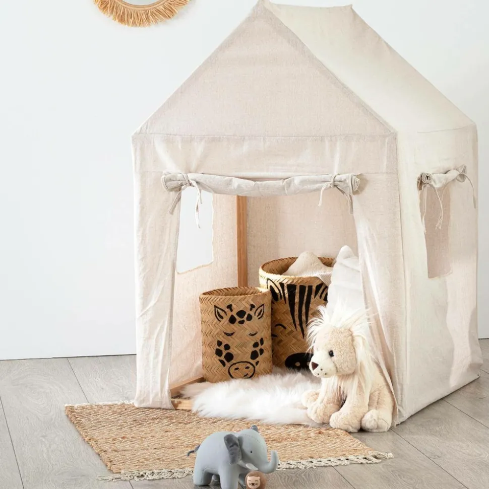 ATMOSPHERA CREATEUR D'INTERIEUR - Cabane enfant - structure pin - toile coton h116 cm