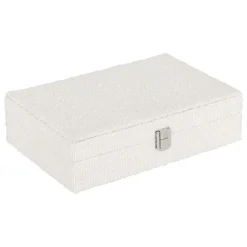 ATMOSPHERA CREATEUR D'INTERIEUR - Boîte à bijou "loe" bouclette blanc 28x19cm
