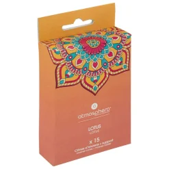 ATMOSPHERA CREATEUR D'INTERIEUR - Lot de 15 cônes d'encens avec support "taly" - lotus rose