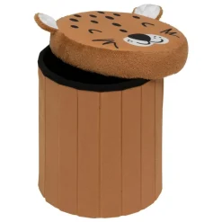 ATMOSPHERA CREATEUR D'INTERIEUR - Pouf-coffre enfant léopard pliant