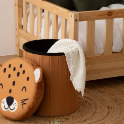 ATMOSPHERA CREATEUR D'INTERIEUR - Pouf-coffre enfant léopard pliant