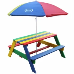 AXI - Table de pique-nique pour enfants nick avec parasol arc-en-ciel